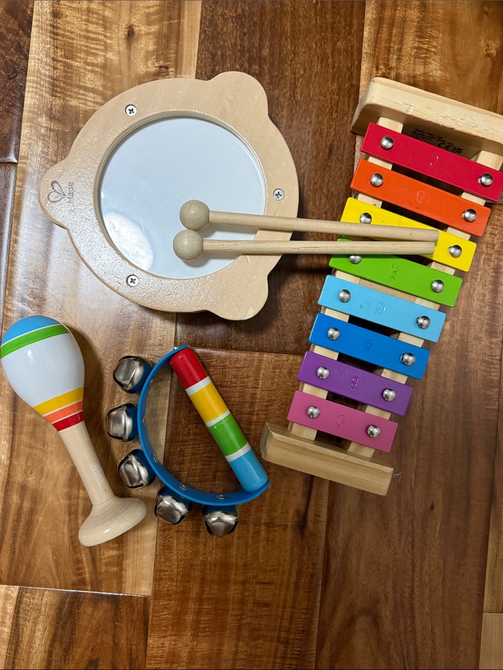 Wooden musical set includes 4 items